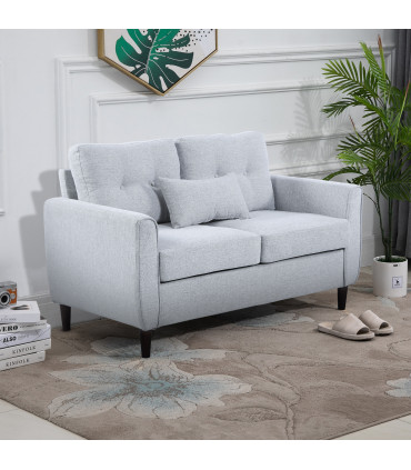 HOMCOM Modern Chic Loveseat with Armrest Spring Padding for Home Office