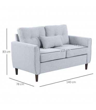 HOMCOM Modern Chic Loveseat with Armrest Spring Padding for Home Office