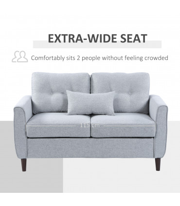 HOMCOM Modern Chic Loveseat with Armrest Spring Padding for Home Office