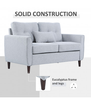 HOMCOM Modern Chic Loveseat with Armrest Spring Padding for Home Office