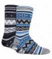 Heat Holders - Mens Soul Warming Socks (2 PAIRS) (6-11 / Black / Blue)