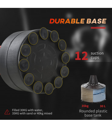 Boxing Training Center: Black PU Punch Bag Stand 71H x 80W x 55Dcm