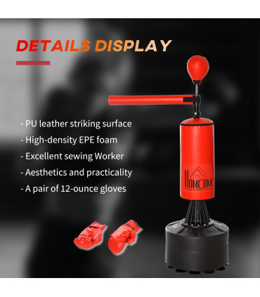 Boxing Training Center: Black PU Punch Bag Stand 71H x 80W x 55Dcm