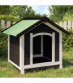 vidaXL Dog Kennel Grey 65x65x61.5 cm Solid Wood Pine