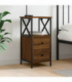 vidaXL Bedside Cabinet Brown Oak 34x35.5x70 cm Engineered Wood