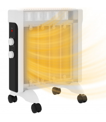 HOMCOM 2000W Panel Heater, Electric Space Heater for Home, White