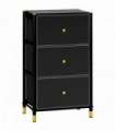 HOMCOM Chest of Drawers with 3 Drawers for Bedroom, Living Room, Black