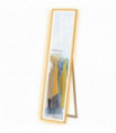 HOMCOM Dimming Full Length Mirror w/ Lights Standing Leaning Wall Mount Oak