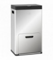 HOMCOM 3 Compartment Kitchen Bin, 56L Stainless Steel Pedal Bin with Wheels