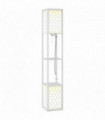 HOMCOM 2-Light Modern Floor Lamp with Shelves for Living Room, Bedroom, White