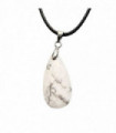 Teardrop Faceted Pendant, 2.5x1.5cm, Howlite