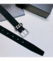 Versatile girl with shorts leather belt Cowhide fashion needle 3.0 thin edition belt retro chain metal belt