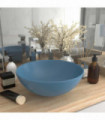 vidaXL Bathroom Sink Ceramic Light Blue Round