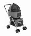 vidaXL 2-Layers Folding Dog Stroller Grey 83x48x97 cm Oxford Fabric