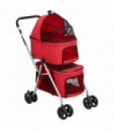 vidaXL 2-Layers Folding Dog Stroller Red 83x48x97 cm Oxford Fabric