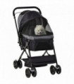 Pet Stroller Dog Foldable Travel Carriage with Reversible Handle, Black