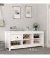 Shoe Cabinet White 110x38x45.5 cm Solid Wood Pine