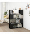 Book Cabinet Room Divider Black 100x24x124 cm