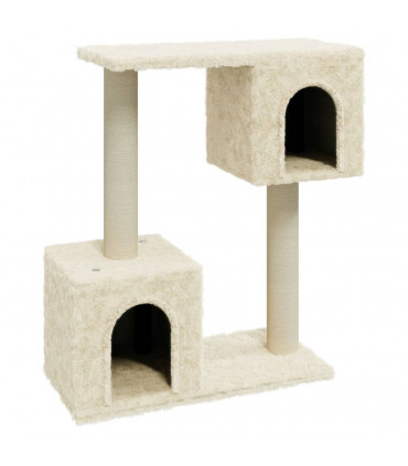 Cat Tree with Sisal Scratching Posts Cream 60 cm