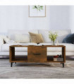 Coffee Table Smoked Oak 102x50x40 cm Engineered Wood