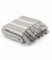 Throw Cotton Stripes 160x210 cm Grey and White