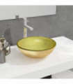 Basin Tempered Glass 35x12 cm Gold