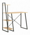 Desk with Shelving Unit Black and Oak 102x50x117 cm