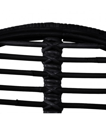 vidaXL Dining Chairs 2 pcs Black Natural Rattan