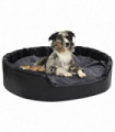 vidaXL Dog Bed Black and Dark Grey 99x89x21 cm Plush and Faux Leather