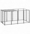 vidaXL Dog Kennel Black 2.42 m² Steel