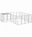 Dog Kennel Silver 8.47 m� Steel