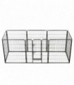 Dog Playpen 8 Panels Steel 80x100 cm Black