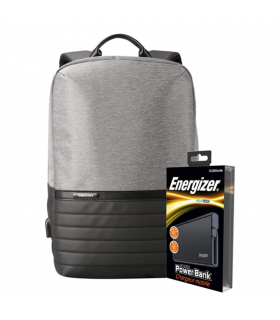 Energizer EPB001 Laptop Charging Bag Backpack with UE10004 Power Bank, Grey