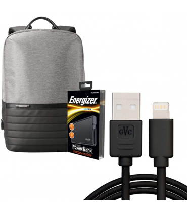 Energizer EPB001 Laptop Charging Bag Backpack with UE10004 Power Bank, Grey