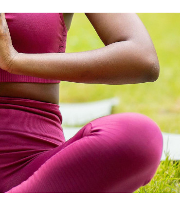 Flo Yoga pants with pockets/tummy control[Pink,Small]