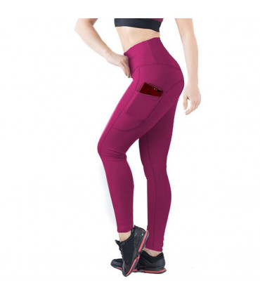 Flo Yoga pants with pockets/tummy control[Pink,Small]