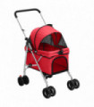 vidaXL Folding Dog Stroller Red 76x50x100 cm Oxford Fabric