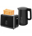 HOMCOM 1.5L 3000W Fast Boil Electric Kettle and 2 Slice Toaster Set, Black