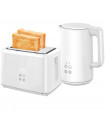 HOMCOM 1.5L 3000W Fast Boil Electric Kettle and 2 Slice Toaster Set, White