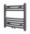 Grey Bathroom Central Heating Towel Rail Radiator Curve 480x480mm