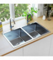 Handmade Kitchen Sink with Strainer Stainless Steel