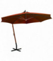 Hanging Parasol with Pole Terracotta 3.5x2.9 m Solid Fir Wood
