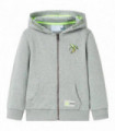 Kids' Hooded Sweatshirt with Zip Light Khaki Melange 116