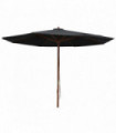 Outdoor Parasol with Wooden Pole 350 cm Black