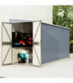 vidaXL Wall-mounted Garden Shed Grey 118x382x178 cm Galvanised Steel