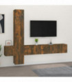 5 Piece TV Cabinet Set Smoked Oak Engineered Wood