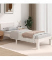 vidaXL Bed Frame White Solid Wood 75x190 cm Small Single