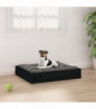 Dog Bed Black 51.5x44x9 cm Solid Wood Pine