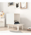 Cat House White 60x36x60 cm Solid Wood Pine