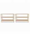 vidaXL 3-Tier Shoe Racks 2 pcs Solid Fir Wood